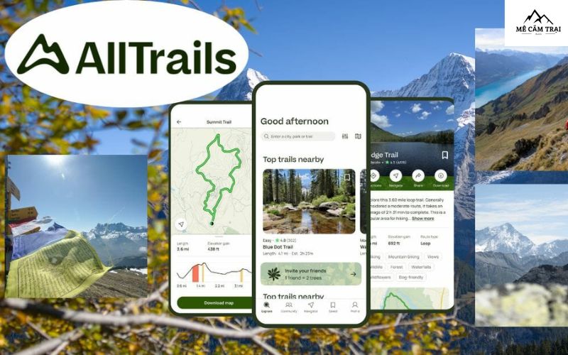 AllTrails ứng dụng tích hợp các hoạt động cắm trại ngoài trời 
