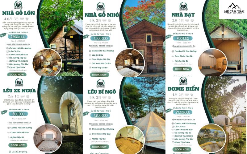 Giá dịch vụ thuê lều tại Lata Camping Cần Giờ