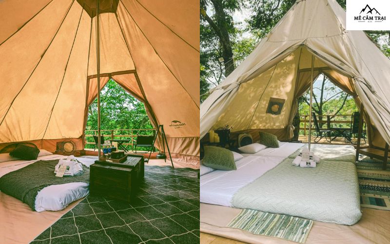 Phong cách trang trí lều Glamping mây tre đan