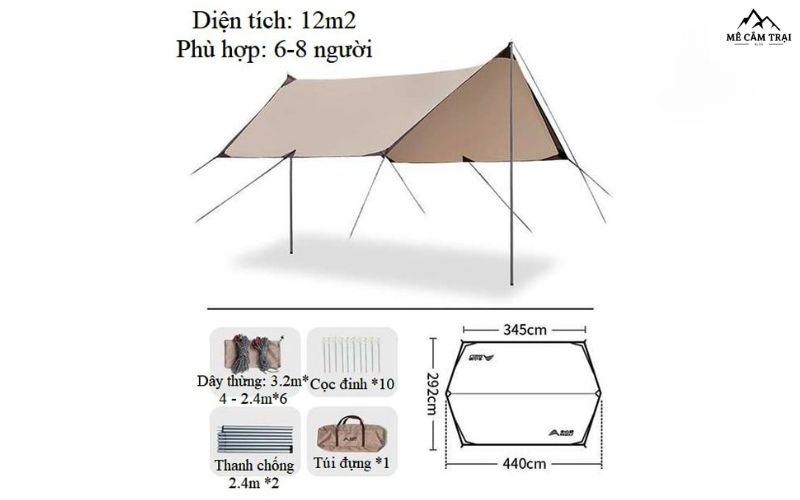 Các vật dụng cần thiết khi dựng lều chữ A